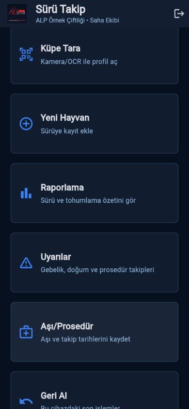 ALP Ziraat Android uygulamasında raporlama, uyarı ve aşı prosedür aksiyonları
