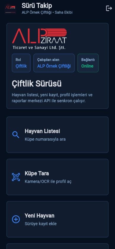 ALP Ziraat Android saha uygulamasında sürü takip ana ekranı